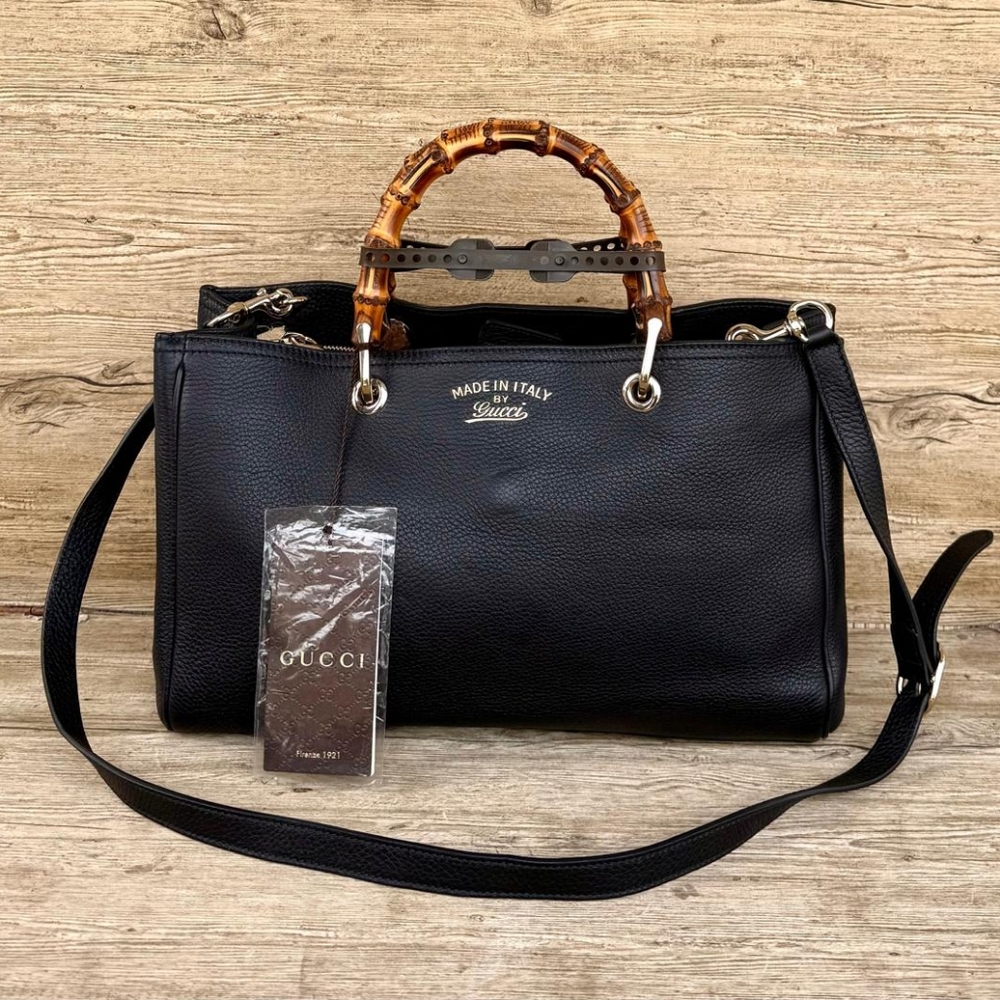 Authentic Gucci Bamboo Medium Shopper Tote Bag